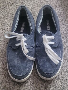 Mens Lukees Navy Slip On Shoes